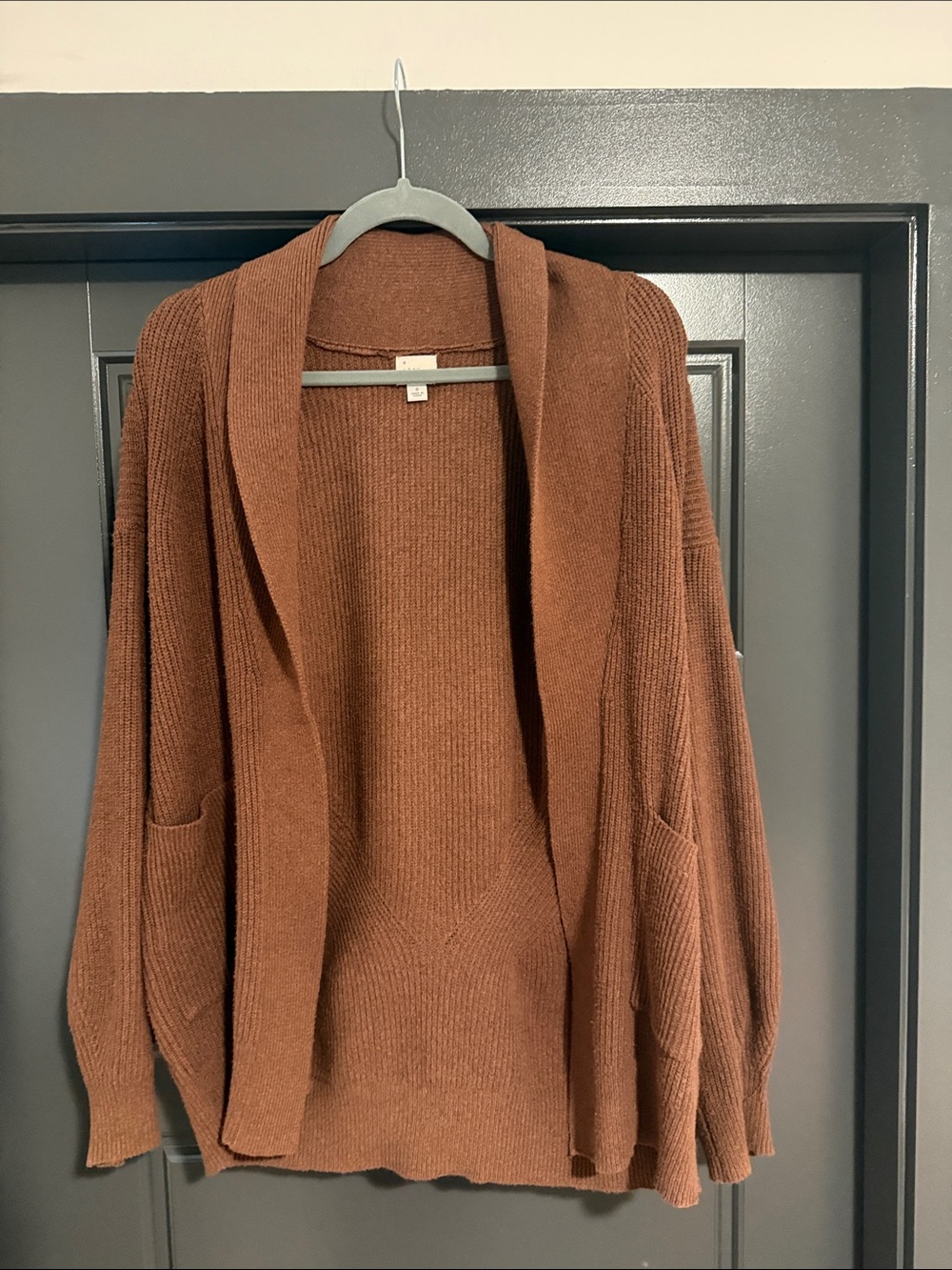 a new day Cozy Open-Front Shawl Collar Cardigan in Brown